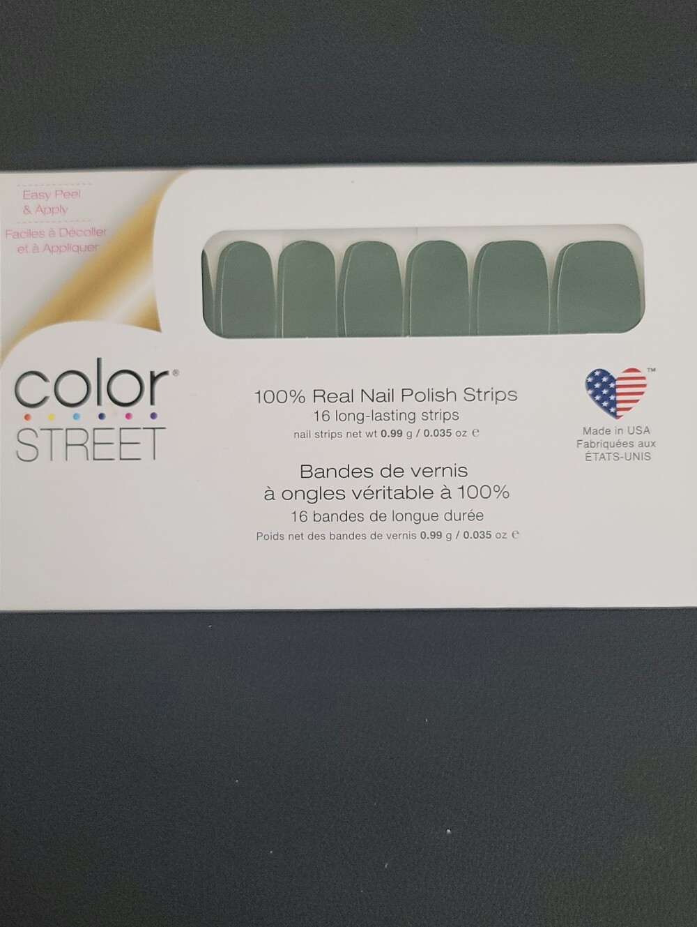 50% Off 3+ Retired COLOR STREET She's a Trooper Olive Green Nail Polish Strips